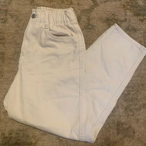 H&M Cream High Waist Twill Pants